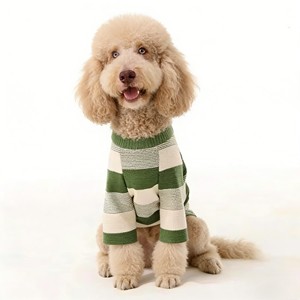 T-shirt Vintage a Righe Retrò per Cani - Morbida Abbigliatura Estiva per Cani di Piccola e Media Taglia - Abbigliamento Casual Quotidiano per Animali Domestici - Product Image 1