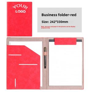 Custom Print Logo Portfolio <b>A4</b> Size Business Conference Pu Leather Presentation Signature Clipboard <b>File</b> Folder - Product Image 2