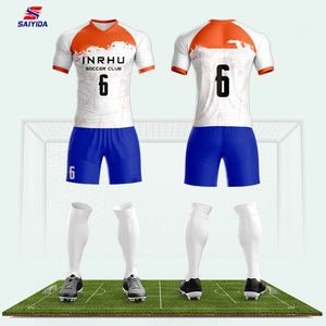 Hochwertiger anpassbarer Kinder fußball anzug OEM ODM Hochwertiger sublimierter Fußball trikot Name Club Logo Voller T-Shirt Anzug - Product Image 3