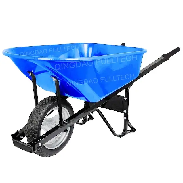 flat free tire wheelbarrow for America Canada trolley carretilla wheel barrow for garden tool Brouette en acier de 6 pi cubes