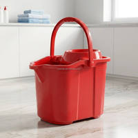 Secchio per Pulizie Domestiche con Ruote, in Plastica PP Ecologica, Capacità 30L, per Forniture all'Ingrosso