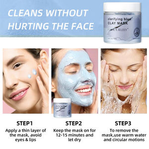 Masque de soin du visage bio 100% naturel, marque privée OEM ODM, masque clarifiant à l'argile bleue - Product Image 6