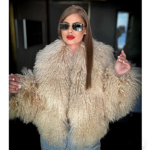 Vestes en fourrure moelleuses et chaudes d'hiver, manteaux en fourrure de mouton bouclée naturelle, manteaux en fourrure de mouton de Mongolie pour femmes - Product Image 3