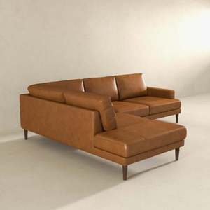 Modern L Shaped Modular Pu4 Seat Left-Facing Tan Sectional <b>Sofa</b> <b>Bed</b> High Quality Living Room Furniture - Product Image 4