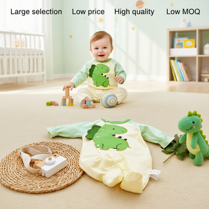 Nouveauté Printemps 2026 : Combinaison Bébé 100% Coton à Pieds, Manches Longues et Boutons Pression, pour 3-12 Mois, Vente en Gros - Product Image 1