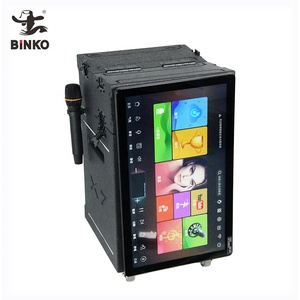 Binko Top Rank Màn Hình Thông Minh Hiển Thị Nhà Di Động Trolly <span class=keywords><strong>Wifi</strong></span> KTV Karaoke Juke Hộp Máy Nghe Nhạc Bằng Gỗ Hệ Thống Âm Thanh Loa - Product Image 2