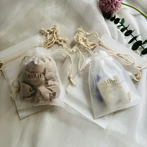 Polyester Drawstring Bag Matte Plastic With Logo Custom Printing PVC Drawstring Bag Frosted EVA Clothing Packaging Bag