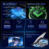 Computadora para Juegos Core I7 I9 de 12.ª Generación Intel, Pantalla de 16 Pulgadas, 256 GB, Rtx4060, Laptop Gamer, Windows 11, Computadora I9