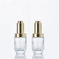 Flacon compte-gouttes transparent en verre, 30ml, huile capillaire, sérum, prix compétitif