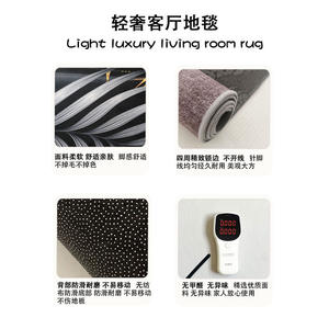 Tapis géométrique de style nordique, rectangulaire, antidérapant, en fibres chimiques, pour salon, canapé, table basse, décoration de la maison, gris doré - Product Image 5