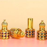 Mini flacon roll-on vide personnalisé doré pour huile essentielle d'oud arabe et attar, avec bouchon à vis et marquage à chaud, de Jiangsu