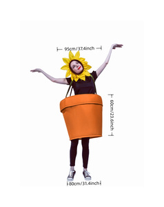Costume de cosplay tournesol pour adulte, nouveauté, pour fête d'Halloween et spectacle, tenue de plante zombie, costume de pois tournesol - Product Image 6