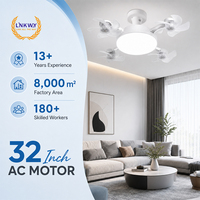 Ventilateur de plafond LED moderne avec lumière, télécommande, 6 vitesses, variateur d'intensité, faible bruit, montage encastré pour chambre à coucher et salon