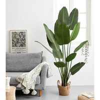 Künstlicher Palmen-Bananenbaum aus PVC/PE-Kunststoff für Innen- und Außenbereich, umweltfreundlich, langlebig, leicht, realistisch, UV-beständig