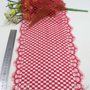 Oferta 2023: Tela de encaje Chantilly francés con pestañas, hueca, morada, estilo lencería suiza - Product Image 2
