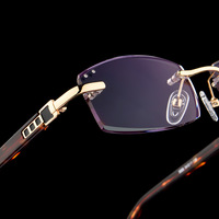 Montures rectangulaires sans monture en stock, lunettes de vue en métal de haute qualité pour hommes, lunettes de lecture