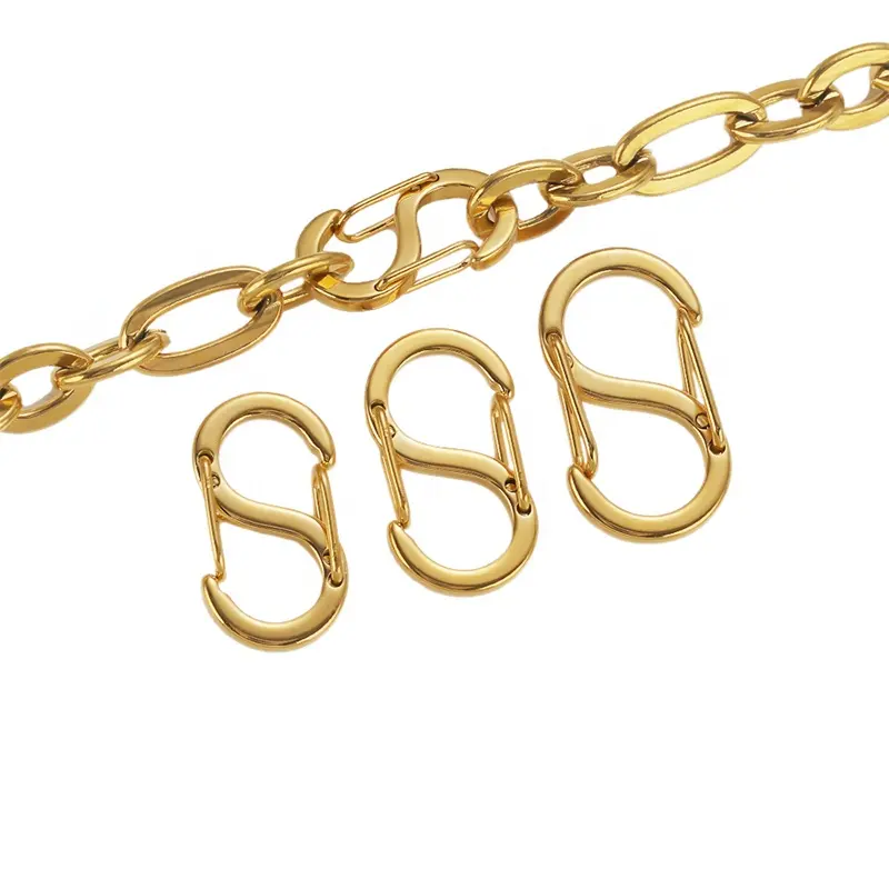 18 Karat Gold Chic Letter S Schnalle Feder Hummer Verschlüsse Halskette Haken Armbänder Anschluss DIY Schmuck herstellung