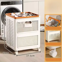 Panier à linge portable en maille respirante grande capacité pour chambre à coucher, avec cadre de support, multifonctionnel, également boîte de rangement pour jouets