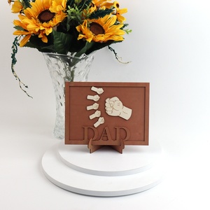 Adorno de madera para el Día del Padre, decoración para el hogar, regalos para papá, hijo, placas de madera grabadas en puño - Product Image 5
