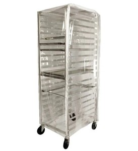 Texpack Bun Pan Rack Cover <span class=keywords><strong>avec</strong></span> fermetures à glissière, Couvercle de support de casserole en plastique transparent - Product Image 1