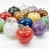 Figurine Pomme en Pierre Naturelle Style Côtier Décoration Maison Ornement Pomme en Cristal pour Décoration de Table Cadeau