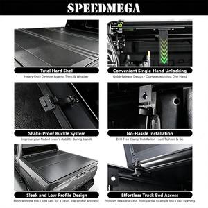 Couverture de benne rigide à trois volets encastrée pour Ford F-150 5,5 pieds, couverture de benne en aluminium à profil bas, étanche et verrouillable - Product Image 5