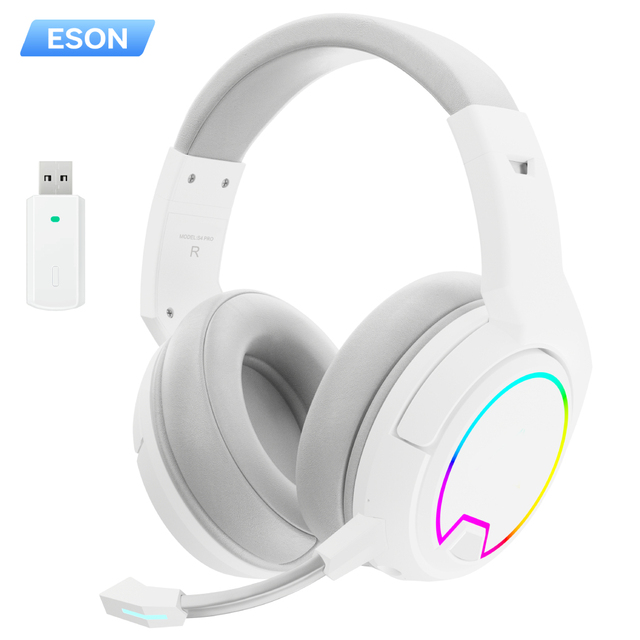 ESON 2.4G Wireless Pc Gaming Headset for Nintendo Switch,PS4,TV,PS4 Slim and PC, Deep Bass and Rotating Metal Ear Cups