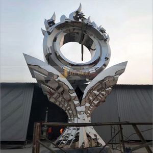 Escultura Abstracta Art Deco de Acero Inoxidable, Impermeable, Duradera, Multifuncional, para Montaje en Suelo, Decoración de Paisajes Exteriores - Product Image 5