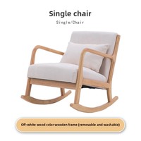 Fauteuil à bascule en bois massif de style nordique moderne YEZHULIN - Fauteuil de salon pour la maison, la chambre et l'hôtel