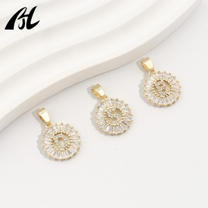 Liontin zirkon kubik berlapis elektro 14K populer liontin dibuat dari paduan tembaga perhiasan modis - Product Image 4