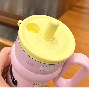 DD4388 540ml Double Wall Vacuum <b>Insulated</b> Travel Tumbler <b>Straw</b> Handle 316 Stainless Steel 24-36 Hours Thermal Insulation Cartoon - Product Image 4