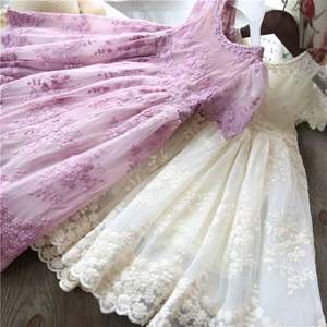 88637 Mode été 2022 Robe de princesse pour filles Enfants Bébé Dentelle Manches évasées Fête Vêtements pour bébés Robes Fille - Product Image 3