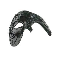 Masque facial pour homme Ubauta en plastique, style steampunk, Phantom of the Opera, vintage, pour fête, bal masqué, bal de promo, Mardi Gras (noir)