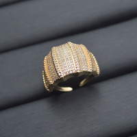 Luxus 18 Karat vergoldet Full Pave Zirkonia offene breite Ringe für Frauen Engagement Modeschmuck Accessoires