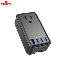FOXCAN PD35W Super Mini 3AC-Steckdosen Schnellladender Universal-Reiseadapter mit 1 USB-A & 3 USB-C Anschlüssen