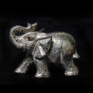 Estatuas de elefante de <span class=keywords><strong>pirita</strong></span> de 4 pulgadas, piedra tallada a mano de fábrica China, para adorno del hogar - Product Image 5