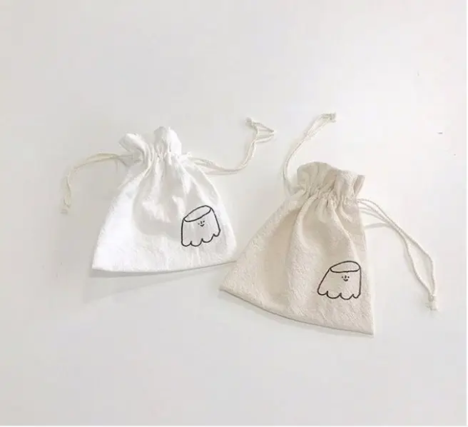 Wholesale eco friendly cotton linen drawstring pouch