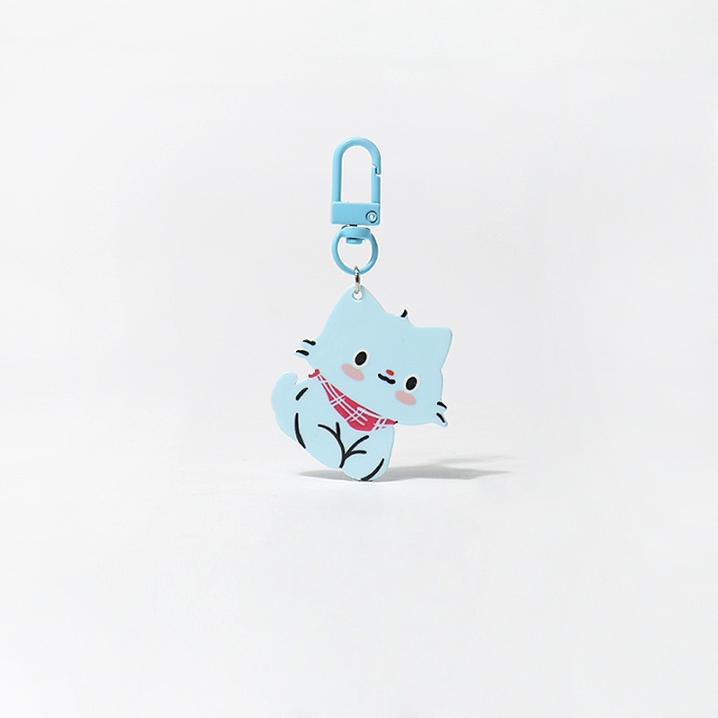 Portachiavi Gatto Azzurro Chiaro con Fard