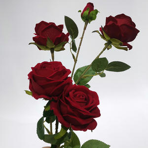 <span class=keywords><strong>Couronne</strong></span> <span class=keywords><strong>de</strong></span> roses artificielles <span class=keywords><strong>de</strong></span> haute qualité, 5 têtes, en vrac, décoration en plastique, pour un mariage, vente en gros, 12 m - Product Image 4