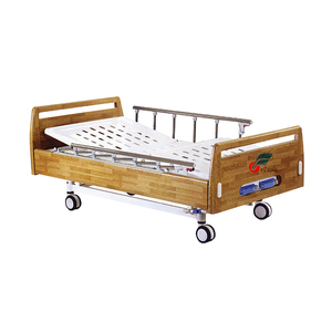 Nueva Llegada, Cama de <span class=keywords><strong>Hospital</strong></span> Manual de Madera con 2 Manivelas, Precios al por Mayor, para Pacientes Paralizados - Product Image 1