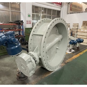 วาล์วผีเสื้อ D943P-10C DN1600 แบบสามแกนเอ็กเซนทริค ซีลแข็ง STL แบบเชื่อมต่อแบบโอเวอร์เลย์ สำหรับงานน้ำ - Product Image 3