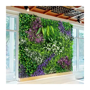 Pq71 High Quality Faux Mixed Leaves Artificial Plant Panels Plastic Grass Wall Privacy Boxwood Hedge Backdrop