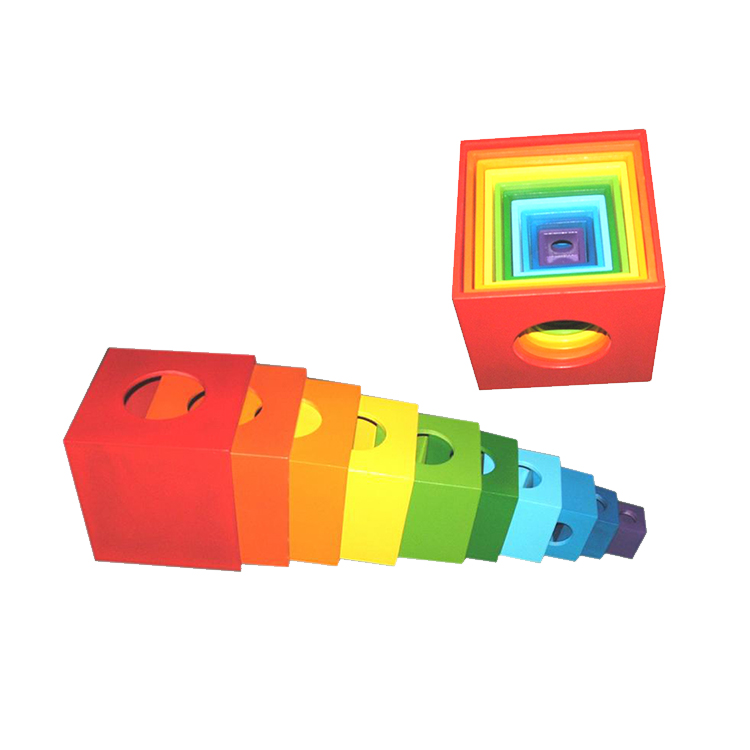 Забавные игры Реджо обучающая игрушка радуга строительные блоки для дома