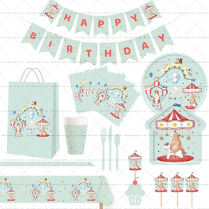 Juego de Vajilla Desechable Damai para Fiestas, Platos, Vasos, Servilletas, Tenedores, Cuchillos, Cucharas de Papel, Decoración para Fiestas de Cumpleaños - Product Image 1