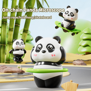 Giocattolo Panda Cinese Cartoon su Skateboard con Corda per Saltare, Giocattolo Sportivo a Molla Senza Batterie per Bambini - Product Image 2