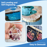 Kit de résine époxy 1L, kit de résine époxy transparente comme du cristal, durcisseur pour la fabrication de moules d'art DIY, la fabrication de bijoux, résistant à la chaleur et aux UV, sans danger pour les aliments