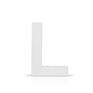 Lettera in legno L bianca 10 cm, decorazione da parete per casa e ufficio - Product Image 2