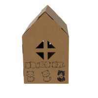 Maison pour chat en carton ondulé recyclable en vrac, cachette intérieure durable pour les besoins des grands magasins d'animaux