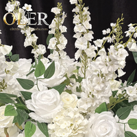 Arrangement floral de table pour mariage et Saint-Valentin, boule de fleurs artificielles en soie, roses vertes et blanches séchées, fabrication artisanale, directement de l'usine