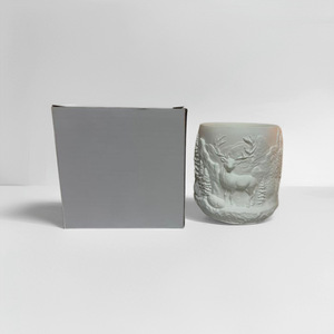 3D Embossed Deer Forest Mountain Scene Scented <b>Candle</b> Cement Jar Soy Wax Aroma <b>Candle</b> For Christmas Home Decor - Product Image 3